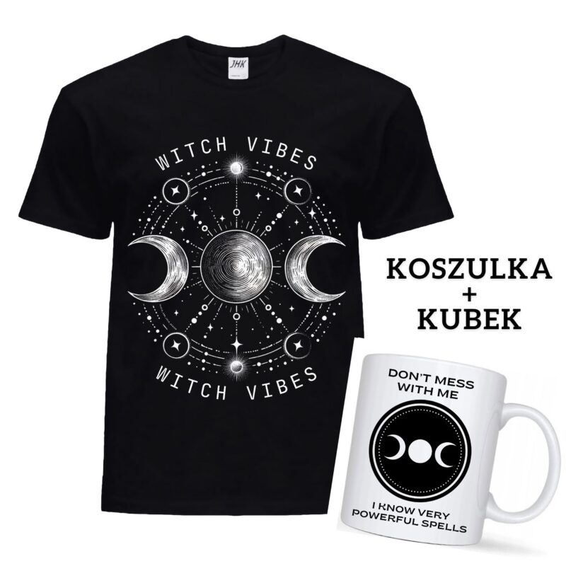 ZESTAW 2 Koszulka Czarownica + Kubek Moon + GRATISY